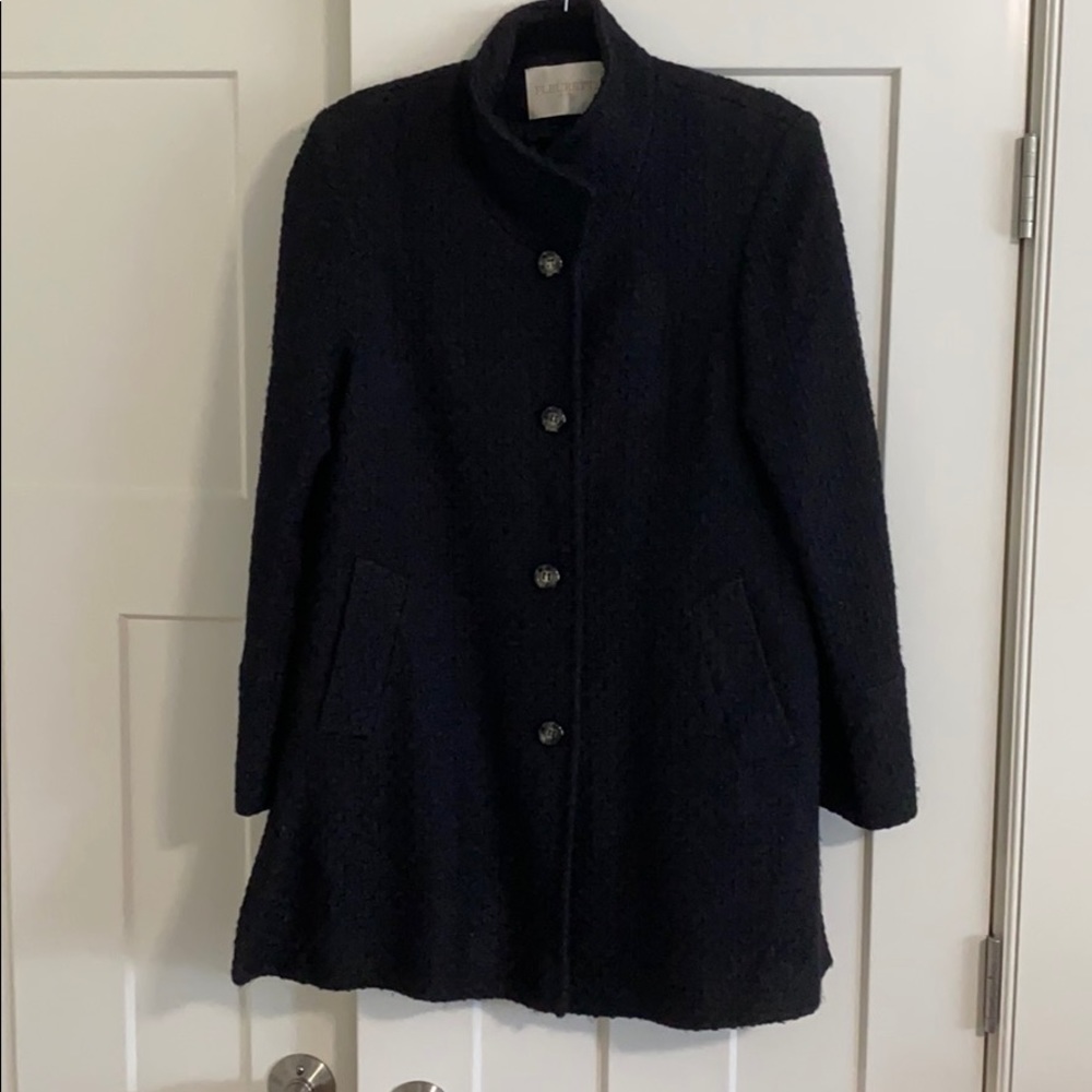 Fleurette Black Boiled Wool Blend Jacket - image 1